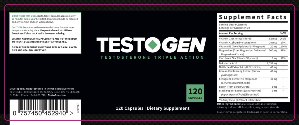 Testogen Fact Sheet